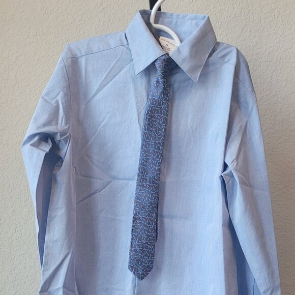 Van Heusen Boy's Button-down Long Sleeve Shirt with Tie - Picture 7 of 7